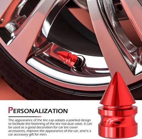 4PCS Car Tire Valve Caps, Spike Aluminum Alloy Valve Stem Caps, Dustproof and Rustproof Tire Covers, Tire Trim Accessories, Universal for Cars, Trucks, SUVs, Motorcycles, Bicycles (Silver) in Saudi Arabia