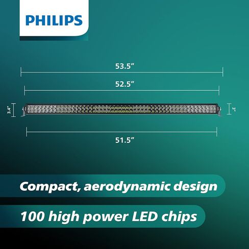 Philips Ultinon Drive 5000 Series 50 "ROW ROW Double ROW LED BAR | SPOT VLOOT COMBO مع 47600 LEAR LUMENS | LED LITES FOR in Saudi Arabia