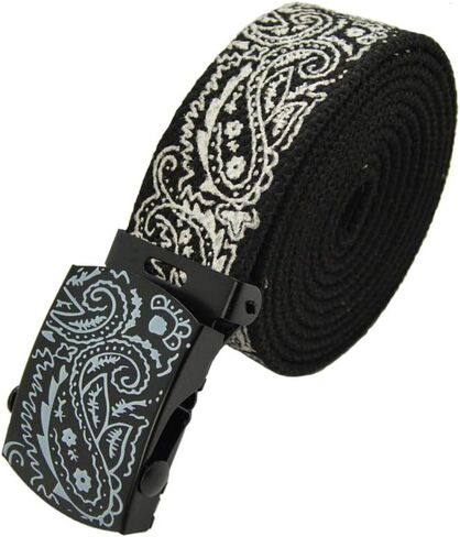Men's Canvas Military Bandana Pattern Web Belt & Buckle 60 inches in Kuwait