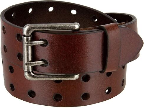 Double Prong Twin Roller Buckle Full Grain Genuine Leather Punk Biker Casual Jean Belt 1-1/2" Wide in Saudi Arabia