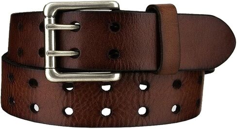 Double Prong Twin Roller Buckle Full Grain Genuine Leather Punk Biker Casual Jean Belt 1-1/2" Wide in Saudi Arabia