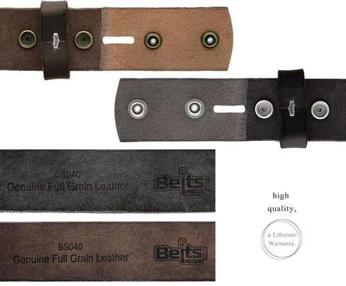 BS040 Snaps on Strap 100% Genuine Full Grain Leather Replacement Belt Strap 1-1/2" wide in Saudi Arabia