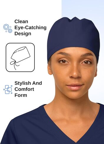 Women’s Working Scrub Cap with Adjustable Elastic Tie-Back – Lightweight, Washable Nursing Cap with Built-in Sweatband in Saudi Arabia