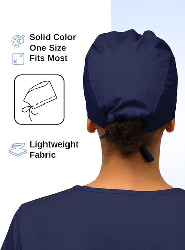 Women’s Working Scrub Cap with Adjustable Elastic Tie-Back – Lightweight, Washable Nursing Cap with Built-in Sweatband in Saudi Arabia