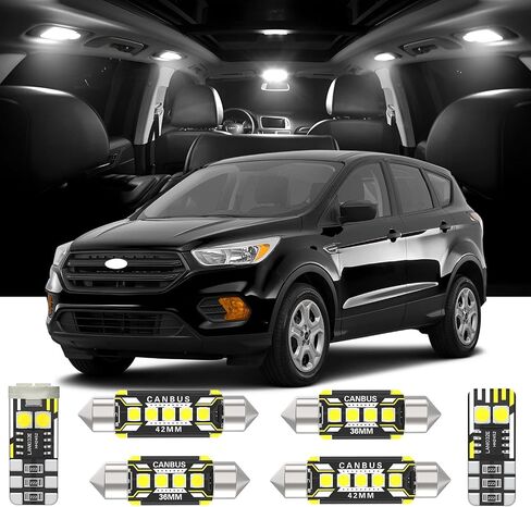 13 قطعة استبدال مصابيح LED الداخلية لفورد Escape 2013-2020 المصباح الداخلي LED الأبيض مع أداة التثبيت in Saudi Arabia