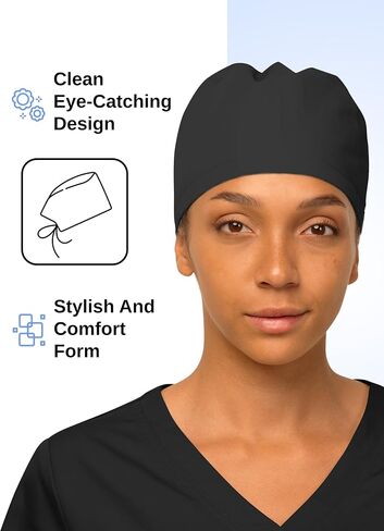 Women’s Working Scrub Cap with Adjustable Elastic Tie-Back – Lightweight, Washable Nursing Cap with Built-in Sweatband in Saudi Arabia