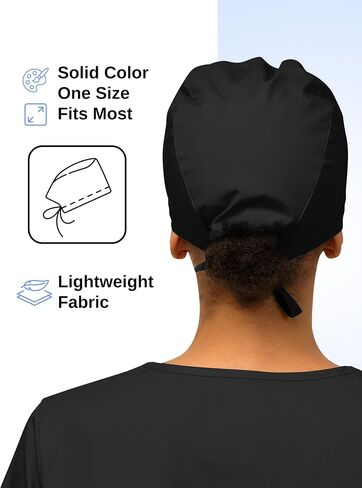 Women’s Working Scrub Cap with Adjustable Elastic Tie-Back – Lightweight, Washable Nursing Cap with Built-in Sweatband in Saudi Arabia