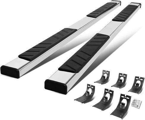 Auto Dynasty Running Boards Compatible with 2009-2024 Dodge Ram 1500 2500 3500 Crew Cab, Stainless Steel Side Step Rail Nerf Bars, 5" Step Bars, Polished Chrome in Saudi Arabia
