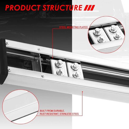 Auto Dynasty Running Boards Compatible with 2009-2024 Dodge Ram 1500 2500 3500 Crew Cab, Stainless Steel Side Step Rail Nerf Bars, 5" Step Bars, Polished Chrome in Saudi Arabia