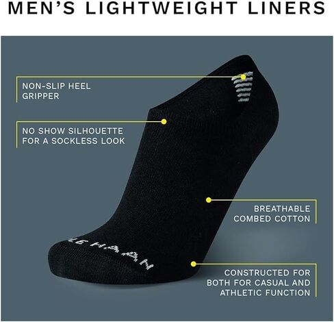 Cole Haan Mens No Show Socks - 2 Pack Breathable Cotton Invisible Liner Low Cut Socks for Men with Heel Grip (Sizes: 7-12) in Saudi Arabia