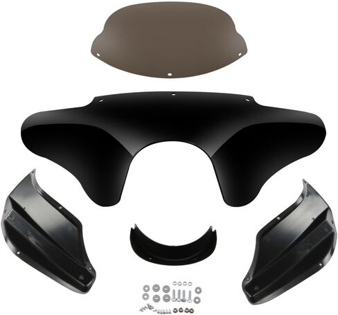 Vivid Black Batwing Fairing Windshield Fits VT1100C2 -(ABS Plastic),Fitment Tested in Saudi Arabia