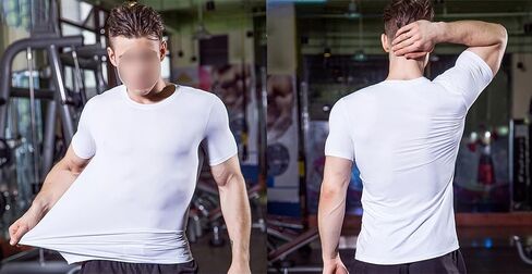 2pack Men's Compression Shirts V-Neck Short Sleeve Athletic T-Shirt Outdoor Running Quick Dry in Saudi Arabia