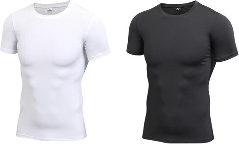 2Pack قمصان ضغط الرجال v-nock قصيرة الأكمام تي شيرت رياضي في الهواء الطلق الجافة بسرعة جافة in Kuwait