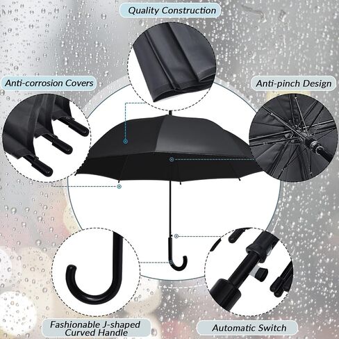 Fabbay 4 Pcs Clear Umbrella Auto Open Dome Windproof Umbrella with J Hook Handle for Wedding Graduation Events in Saudi Arabia