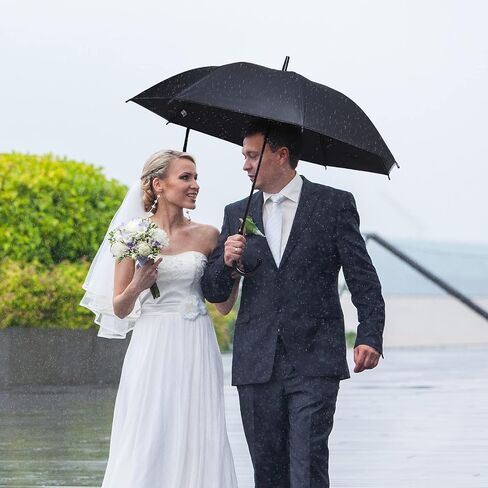 Fabbay 4 Pcs Clear Umbrella Auto Open Dome Windproof Umbrella with J Hook Handle for Wedding Graduation Events in Saudi Arabia