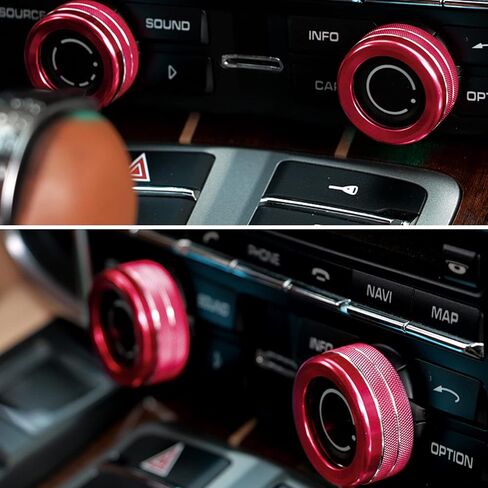 Xotic Tech Center Console AC Control Climate Control Multimedia Volume Cover Ring Cover Trim Trim متوافق مع Porsche Cayenne & Panamera (الألومنيوم الفضي) - 2pcs in Saudi Arabia