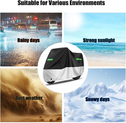 Motorcycle Cover for BMW R1200RT 310GS R1150RT K1600GTL R Premium Waterproof Durable All-Weather 190T Indoor Outdoor Protection Cover Accessories Black Silver in Saudi Arabia