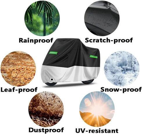 Motorcycle Cover for BMW R1200RT 310GS R1150RT K1600GTL R Premium Waterproof Durable All-Weather 190T Indoor Outdoor Protection Cover Accessories Black Silver in Saudi Arabia