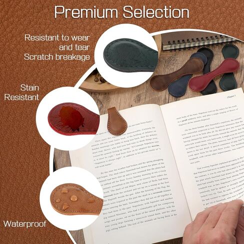 3Pcs Magnetic Leather Bookmark, Timeless Mark Magnetic Leather Bookmark, Magnetic Bookmarks for Men, Women, Student, Teacher, Book Lovers, Reader Gift（Burgundy/Dark Green/Coffee） in Saudi Arabia