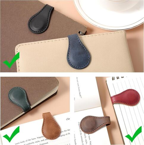 3Pcs Magnetic Leather Bookmark, Timeless Mark Magnetic Leather Bookmark, Magnetic Bookmarks for Men, Women, Student, Teacher, Book Lovers, Reader Gift（Burgundy/Dark Green/Coffee） in Saudi Arabia