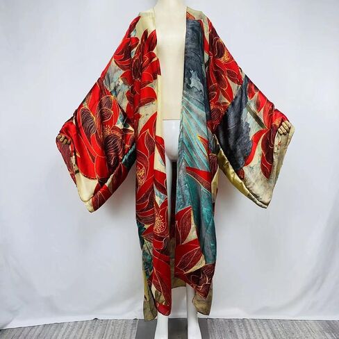 المرأة الصيفية الحرير شعور بيكيني كارديجان حلو غرزة كوكتيل sexcy boho العطلة الإفريقية maxi batwing sleverobe kaftan in Kuwait
