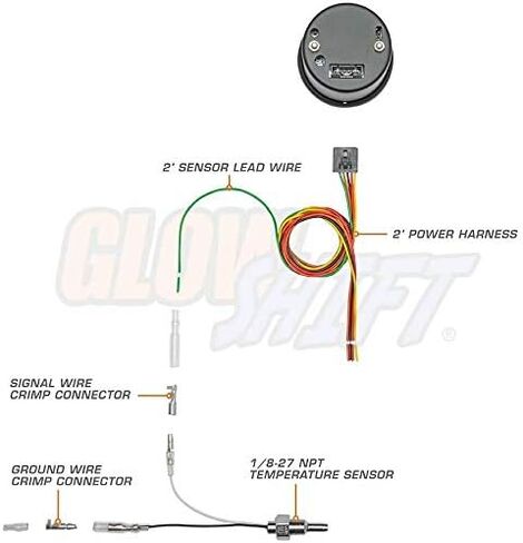 GlowShift White 7 Color 300 F ilting alge kit - تشمل مستشعرًا إلكترونيًا - الاتصال الهاتفي الأبيض - عدسة صافية - للسيارة والشاحنة - 2-1/16 "52 مم in Saudi Arabia