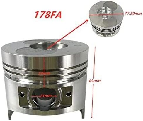 Piston Pin Ring for China 178FA 178FAE 6HP Diesel Engine Replaces Yanmar L70 Engine Piston Height 69MM in Saudi Arabia