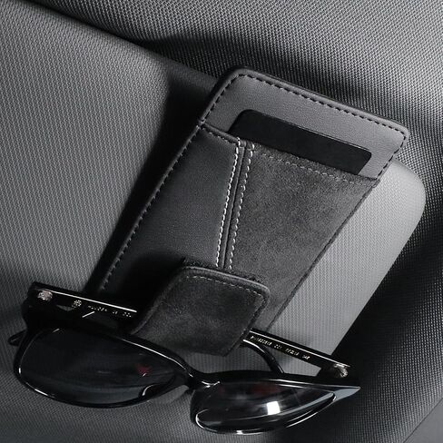 حامل النظارات الشمسية Betterhumz لـ Car Care المتوافقة مع Audi A3 RS3 A4 A5 A6 A7 RS7 A8 Q5 Q7 R8 لـ Alcantara Suede ، Car Eyeglasses CASE CLAP CLIP (Black) in Saudi Arabia
