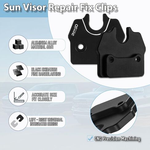 Sun Visor Repair Kit fits for Dodge Ram 1500 Trucks 2019-2023 Aluminum Alloy Sun Visor Repair Fix Clips Truck Visor Clip Fix Kit for Ram 1500 Trucks Restores Sagging Loose Visor (1 Pack) in Kuwait