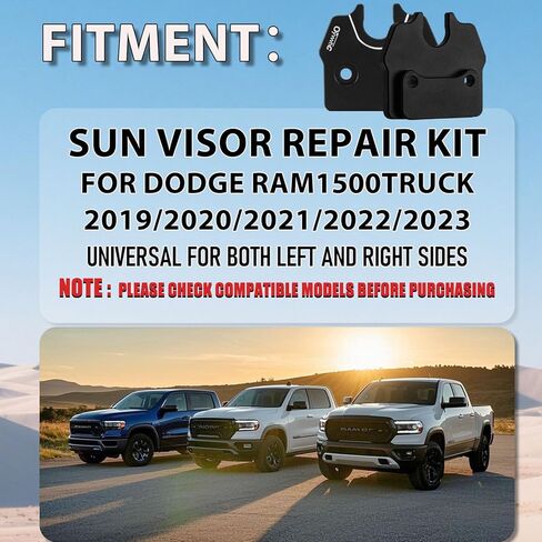 Sun Visor Repair Kit fits for Dodge Ram 1500 Trucks 2019-2023 Aluminum Alloy Sun Visor Repair Fix Clips Truck Visor Clip Fix Kit for Ram 1500 Trucks Restores Sagging Loose Visor (1 Pack) in Kuwait