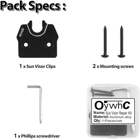 Sun Visor Repair Kit fits for Dodge Ram 1500 Trucks 2019-2023 Aluminum Alloy Sun Visor Repair Fix Clips Truck Visor Clip Fix Kit for Ram 1500 Trucks Restores Sagging Loose Visor (1 Pack) in Kuwait