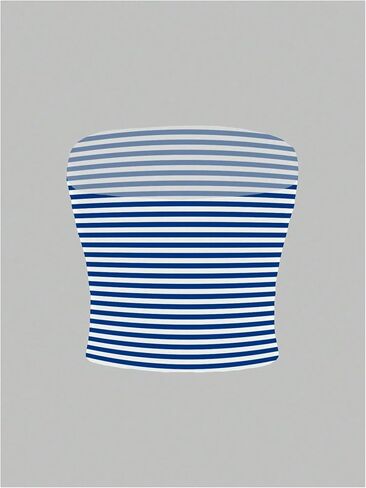 GORGLITTER Women's Striped Cropped Tube Top Strapless Y2K Bandeau Going Out Cute Crop Tops in Saudi Arabia