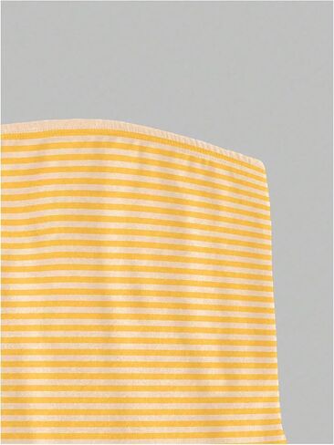 Gorglitter Women's Women Striped Tube Top Top Brandless Y2K Bandeau يخرج من قمم المحاصيل اللطيفة in Kuwait