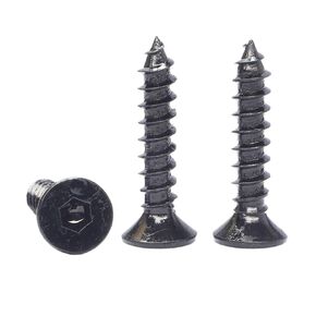 Pack of 10-50 Black Self Tapping Hex Socket Flat Head Screws - Countersunk Wood Screws with Grade 8.8 Hex Socket for M2 M4 M5 M6 Applications (10mm, M3 50pcs) in Saudi Arabia