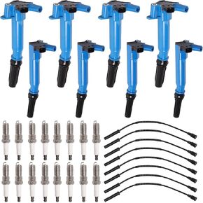 ENA Set of 8 Blue Ignition Coil with 16 Platinum Spark Plug and Wire Set Compatible with Ford 2017 E-350 Super Duty 2010-2014 F-150 2011-2017 F-250 Super Duty 2011-2017 F-350 Super Duty 6.2L in Saudi Arabia