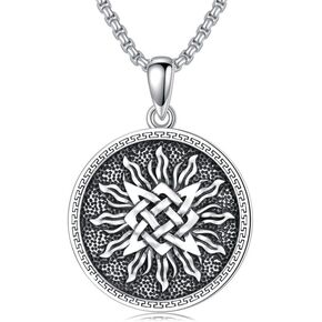 PELOVNY Sun Necklace 925 Sterling Silver Golden Jade Sun Pendant Sun Jewelry for Mothers Day Birthday Christmas Gifts Men Women in Kuwait