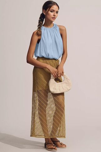 Ythomm Women’s Halter Crop Bubble Tops Summer Sleeveless Crewneck Puffy Hem Cropped Tank Tops Fitted Cute Going Out Shirt Top in Saudi Arabia
