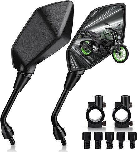 Universal 8mm/10mm Rearview Mirrors with 7/8" Handlebar Mount Side Mirror for Motorcycle ATV Scooter Moped Dirt Bike Quad Honda Shadow VTX CMX250 for Yamaha Suzuki (Octogonal) in Saudi Arabia