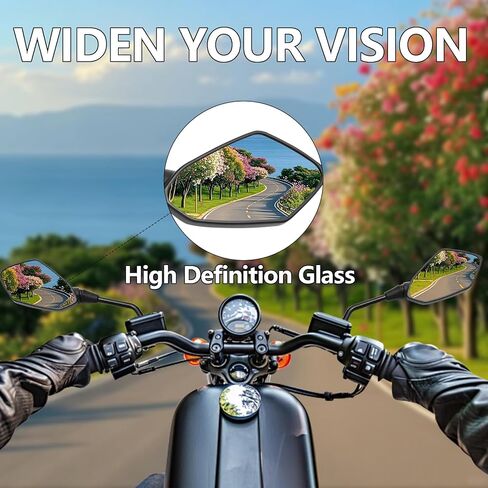 Universal 8mm/10mm Rearview Mirrors with 7/8" Handlebar Mount Side Mirror for Motorcycle ATV Scooter Moped Dirt Bike Quad Honda Shadow VTX CMX250 for Yamaha Suzuki (Octogonal) in Saudi Arabia