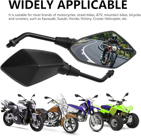 Universal 8mm/10mm Rearview Mirrors with 7/8" Handlebar Mount Side Mirror for Motorcycle ATV Scooter Moped Dirt Bike Quad Honda Shadow VTX CMX250 for Yamaha Suzuki (Octogonal) in Saudi Arabia