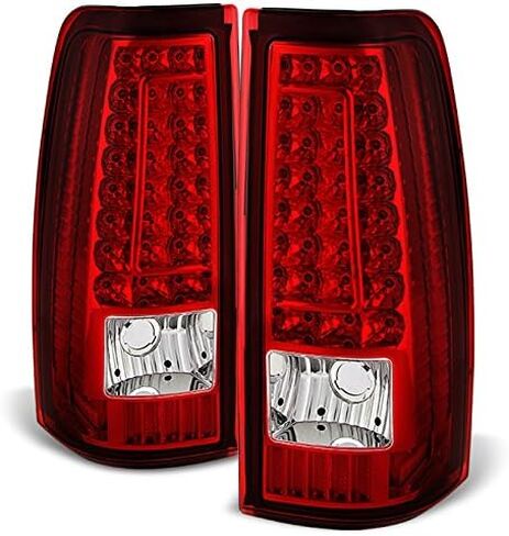 AKKON - For 03-06 Chevy Silverado 04-06 GMC Sierra Pickup Truck Red Clear G2 LED Tail Lights Brake Lamps Pair in Kuwait
