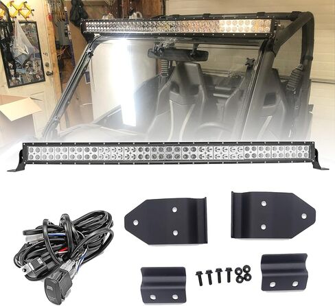 WSays No Need Drill Upper Roof Front Windshield 42'' LED Light Bar & Mount Bracket w/Wiring Kit Compatible with Can-am Maverick Trail 800 1000 / Sport 2018-UP in Saudi Arabia