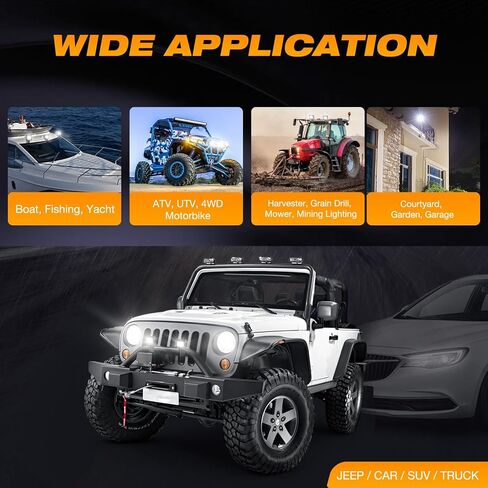 LED LID LIGHT BAR 2PCS 4INCH 18W SPOT SPOT LIGHT PODS ، حزمة LED عالية السطوع مع مجموعة تسخير الأسلاك مصابيح ضباب صعود مصابيح قيادة قوارب العمل لشاحنة سيارة غولف عربة سيارات سيارات الدفع الرباعي جيب in Saudi Arabia