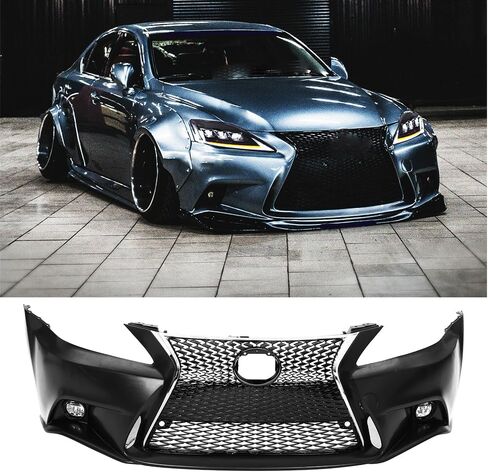 CAREONLINE Front Bumper Conversion Kit with Fog Lamp Compatible with 2006-2012 Lexu-s IS250 /IS350 old & New Modified 13-15 Models， Front Bumper Cover Conversion kits in Saudi Arabia