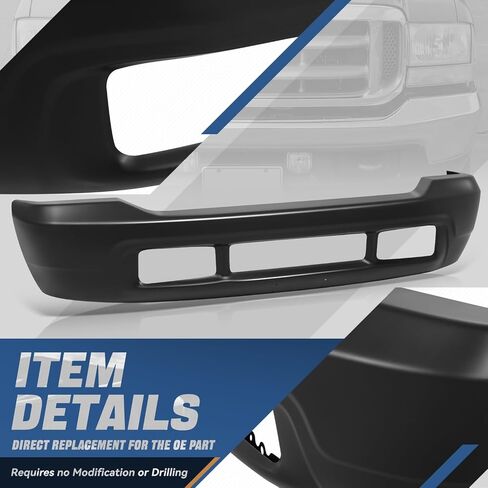Auto Dynasty Front Bumper Face Bar Compatible with 2000-2004 Ford F-250 F-350 Super Duty, FO1002365, Paint to Match Black in Saudi Arabia