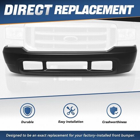 Auto Dynasty Front Bumper Face Bar Compatible with 2000-2004 Ford F-250 F-350 Super Duty, FO1002365, Paint to Match Black in Saudi Arabia