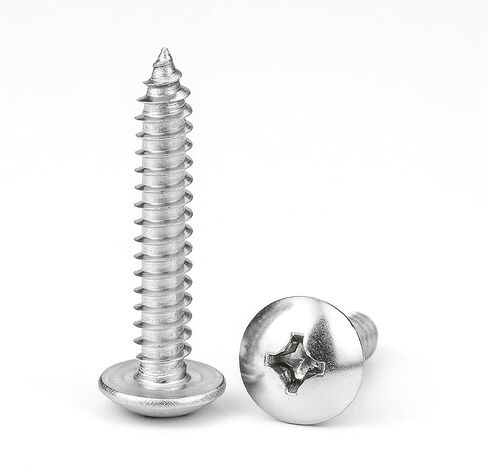 Pack of 10/30 Stainless Steel Tapping Screws with Round Head - Large Round Head Furniture Screws for Wood and Metal Applications (18 mm, M5 10pcs) in Kuwait