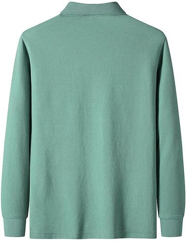 Men Lapel Polo Shirt Men's Long Sleeve Polo Shirt Solid Color Business Casual Golf Work Shirts in Saudi Arabia