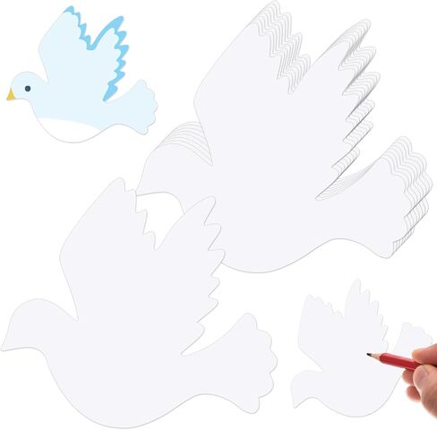 FOBSME 200 PCS Peace Dove Paper Cutouts 3.94x3.78 Inch Pigeon Atouts Paper Paper Mapple Licks Locats for Classroom Bulletin Board Home Window Wall Party Party School Projects Projects in Saudi Arabia