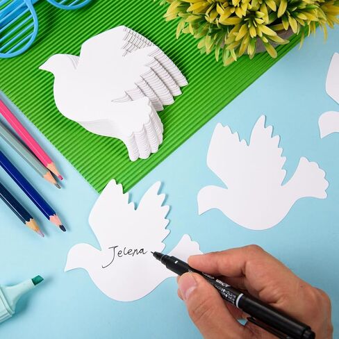 FOBSME 200 PCS Peace Dove Paper Cutouts 3.94x3.78 Inch Pigeon Atouts Paper Paper Mapple Licks Locats for Classroom Bulletin Board Home Window Wall Party Party School Projects Projects in Saudi Arabia